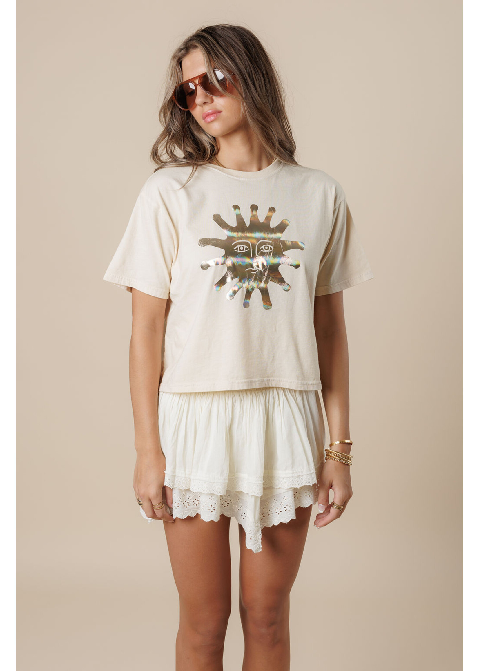 All Us Sun Wide Boy Tee Light Yellow