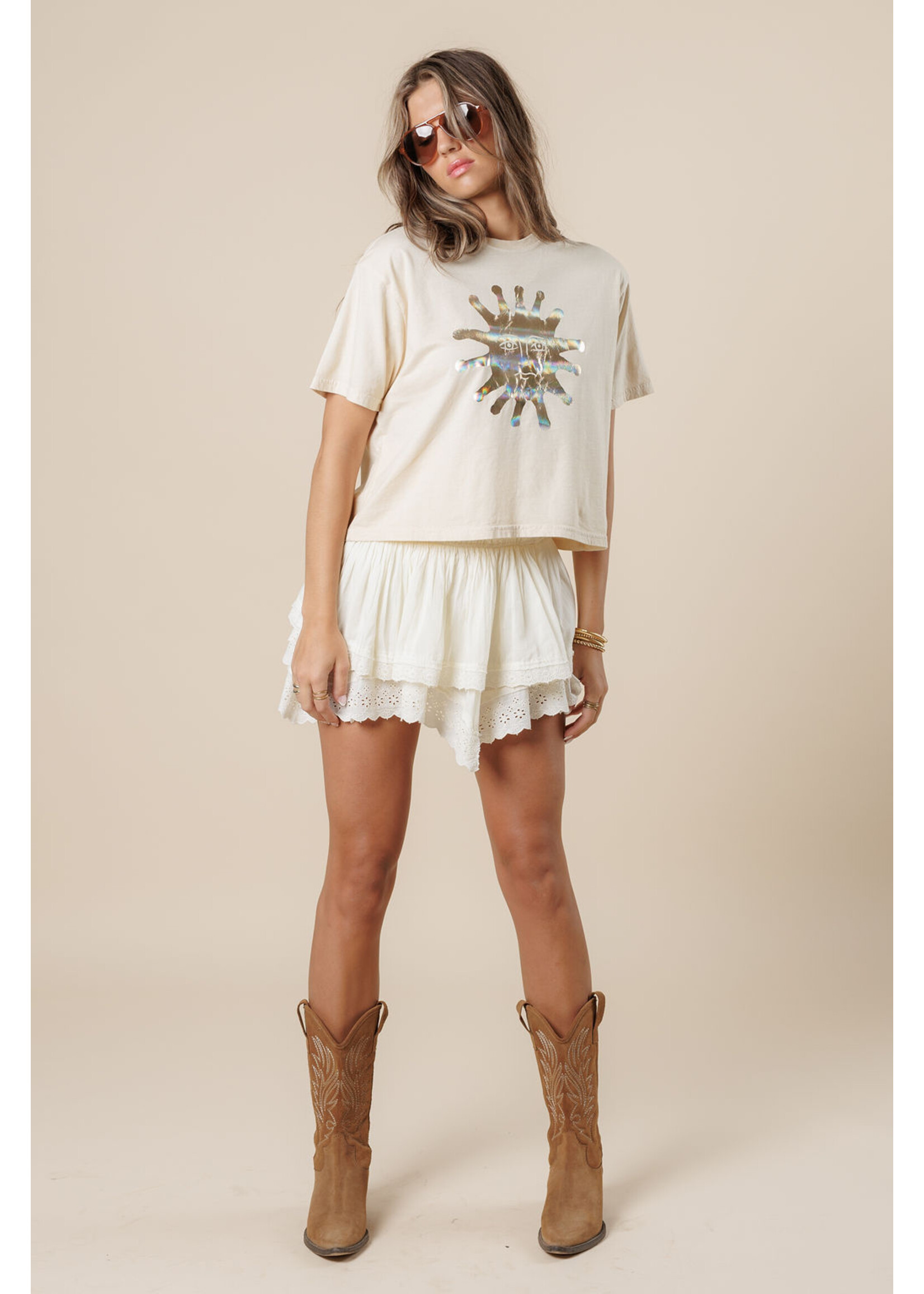 All Us Sun Wide Boy Tee Light Yellow