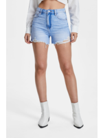 Lindsay HR Distressed Denim Shorts Sky Blue