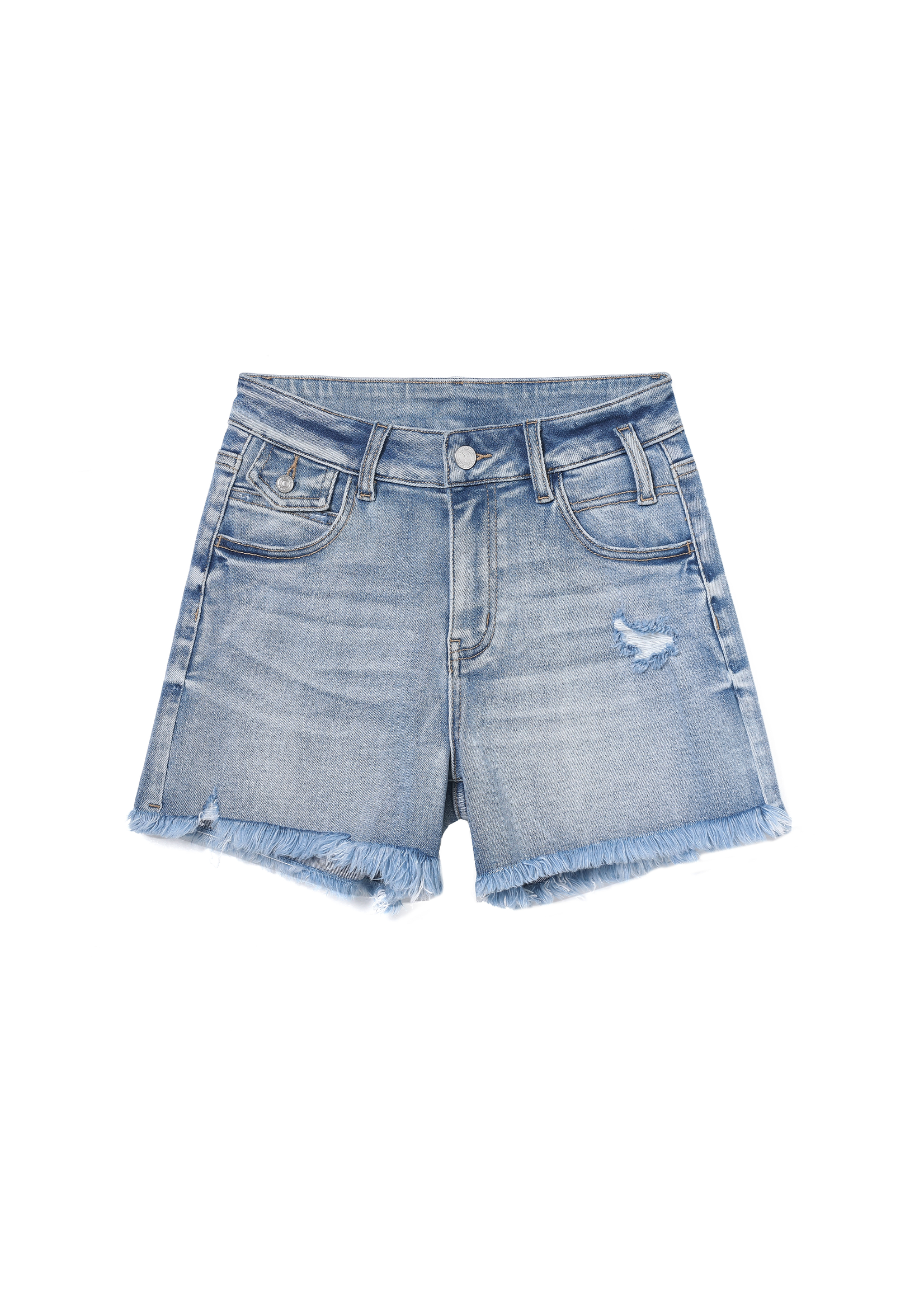 Midge Mid Rise Denim Shorts Light Blue