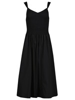 Corsica Smocked Poplin Dress Black