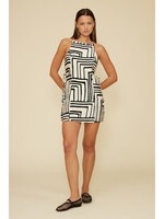 Veronica Shift Mini Dress Cream/Black