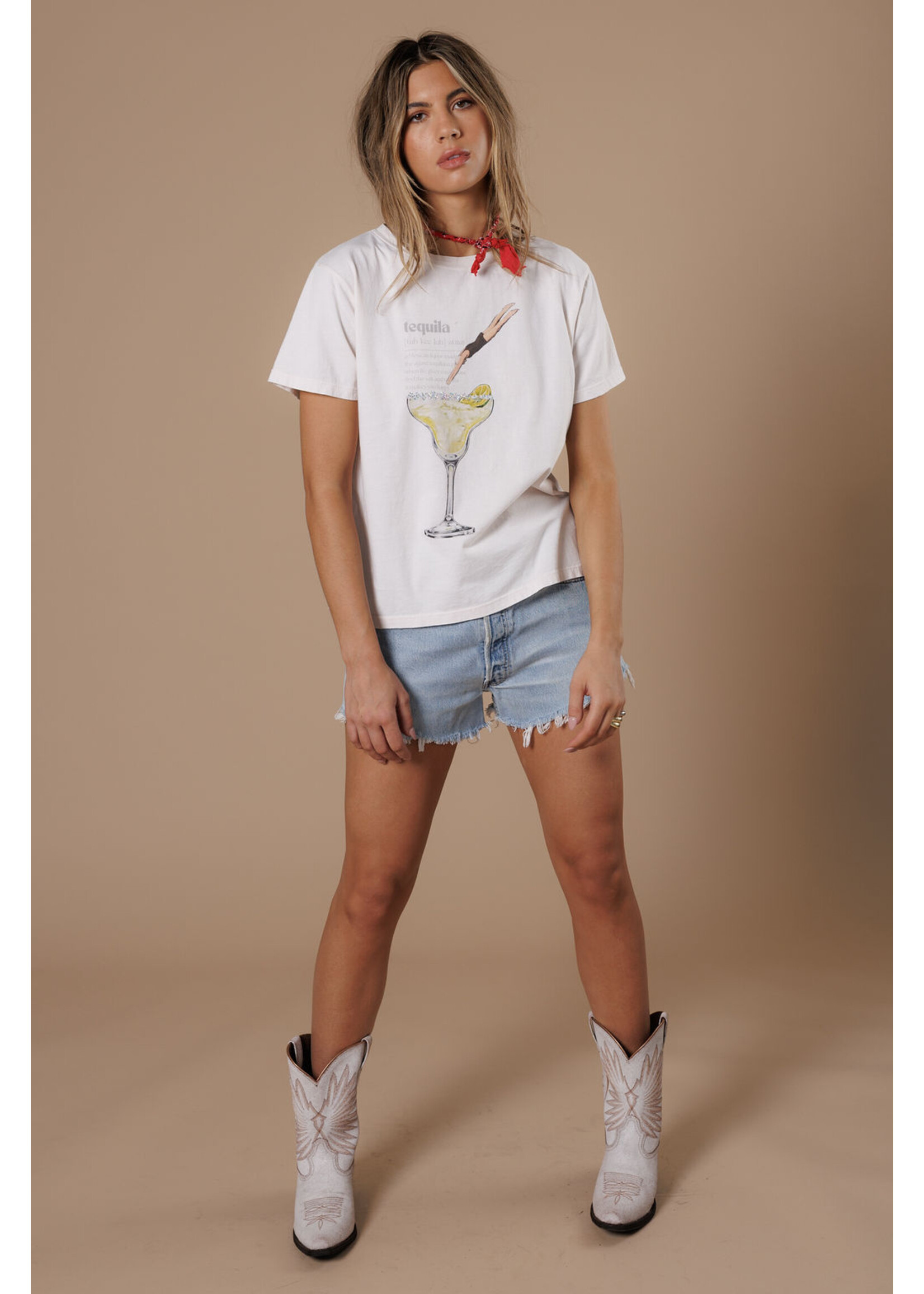 All Us Tequila Dive Boy Tee Cream