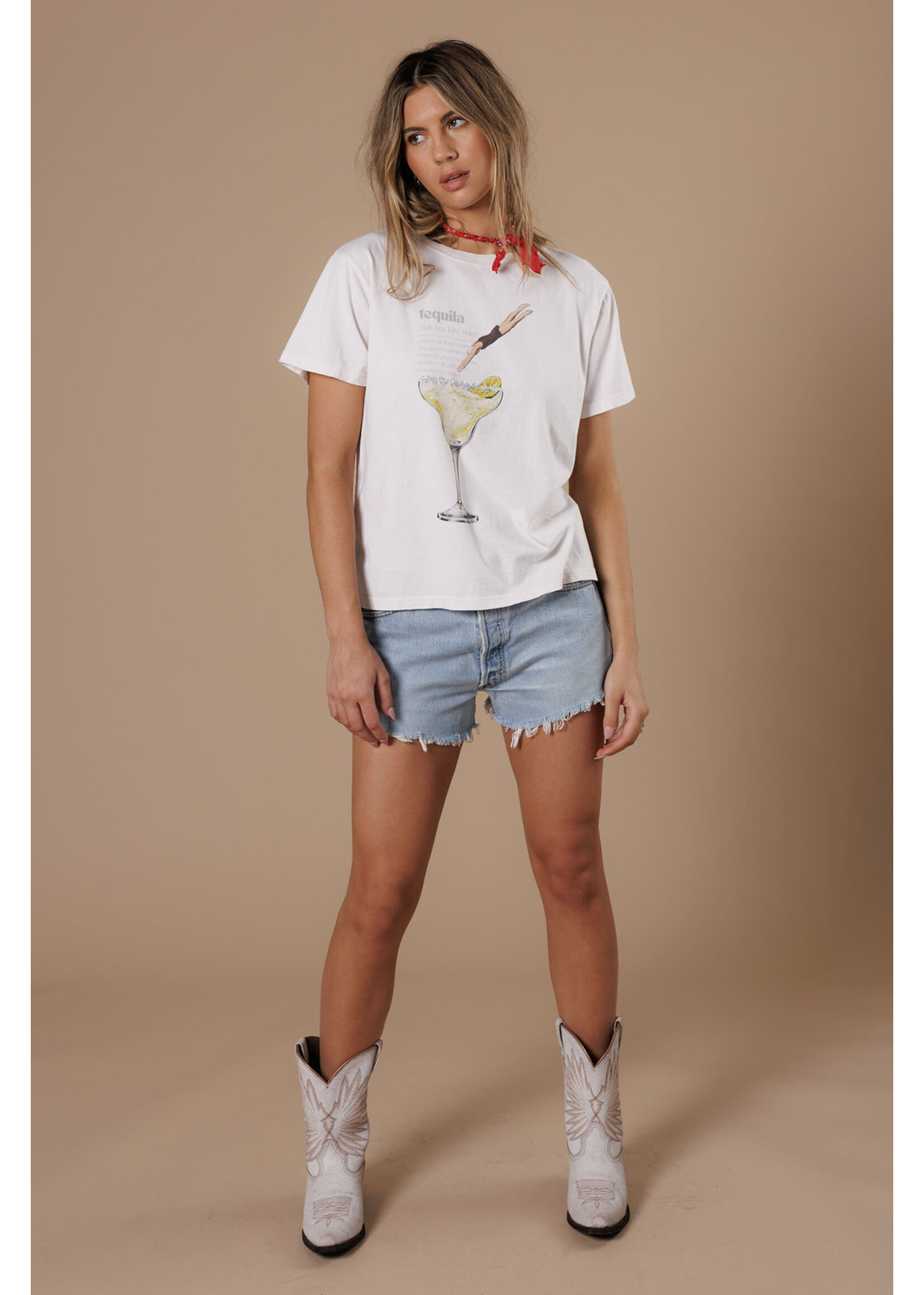 All Us Tequila Dive Boy Tee Cream