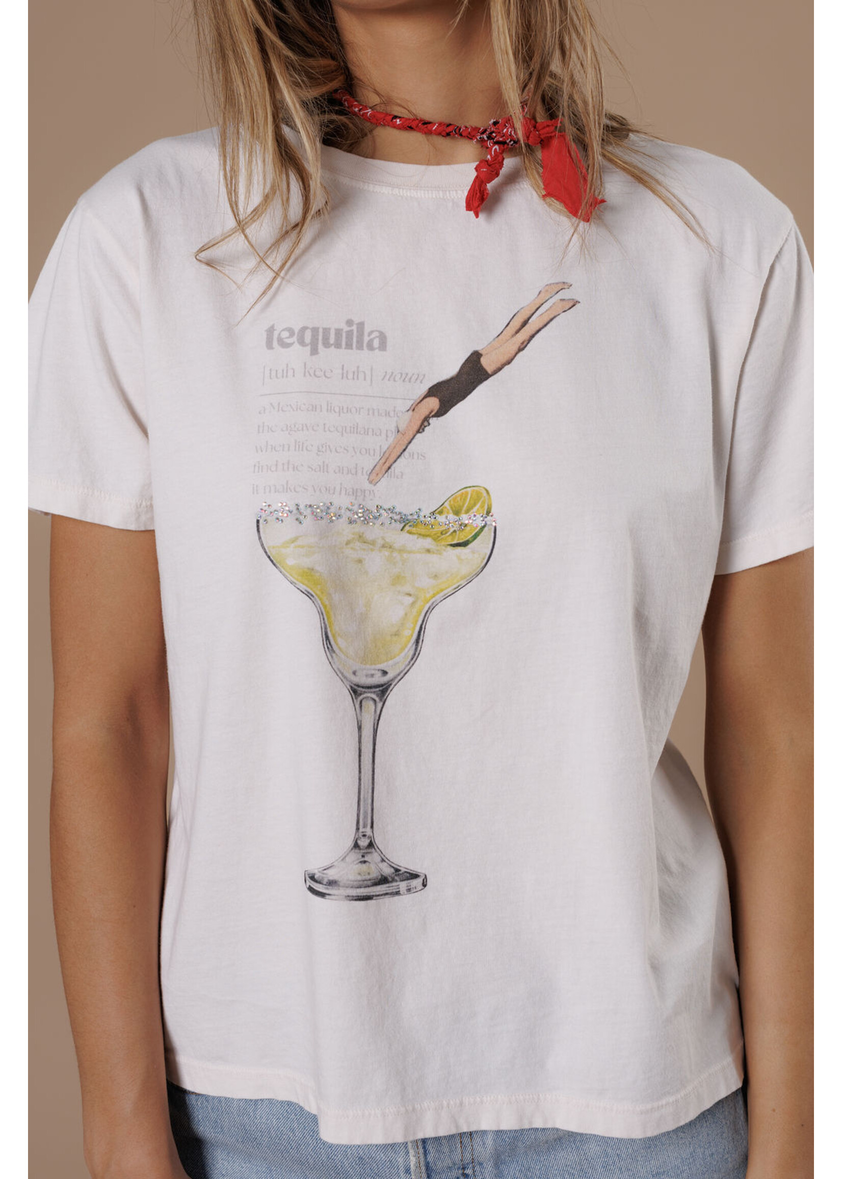 All Us Tequila Dive Boy Tee Cream