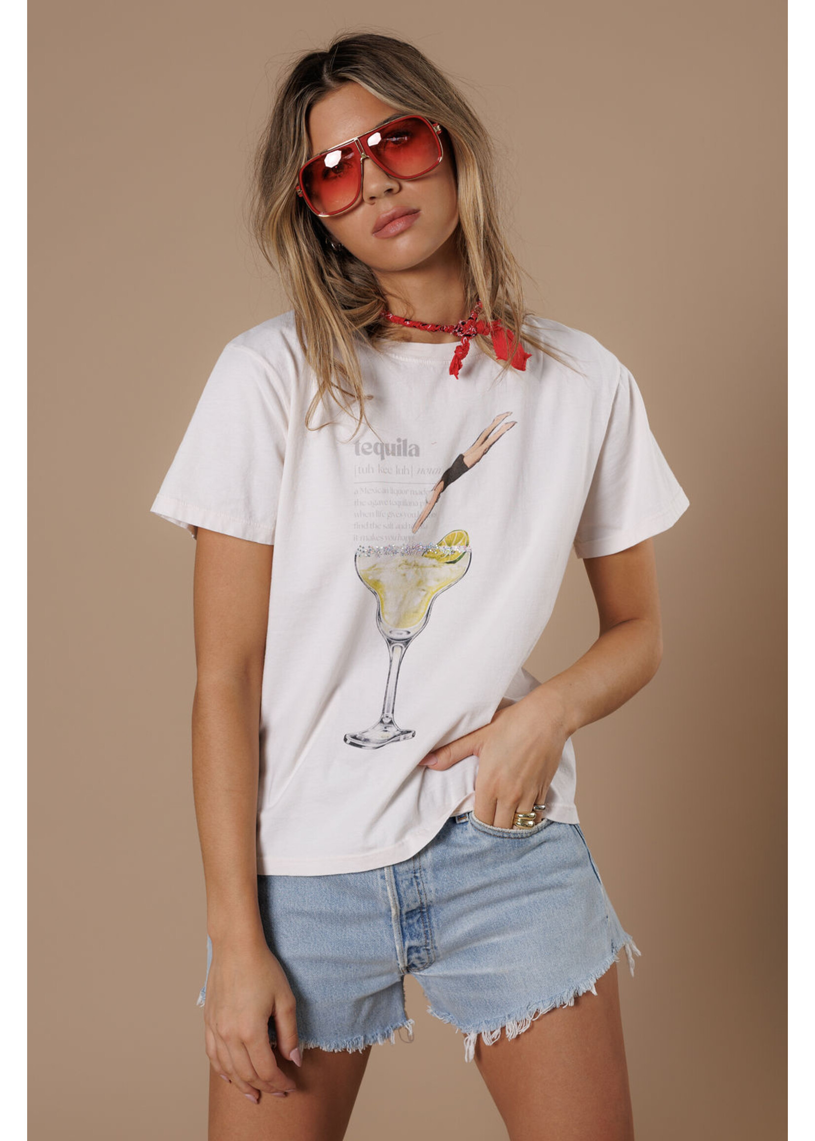 All Us Tequila Dive Boy Tee Cream