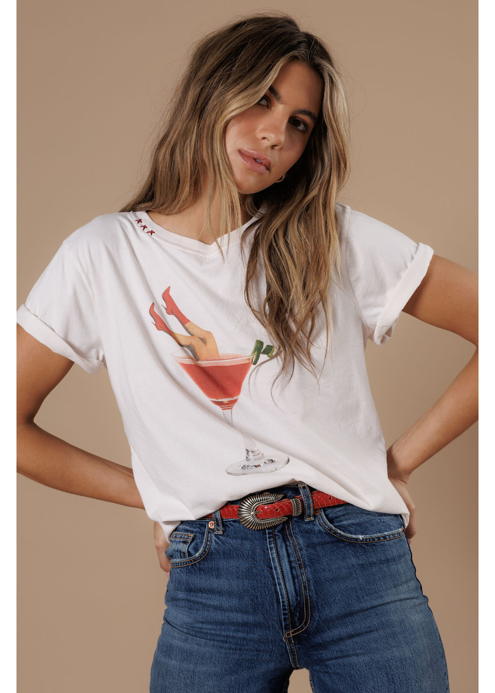 All Us Martini Legs Boy Tee Cream