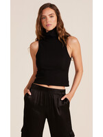 Turtleneck Sleeveless Tank Black