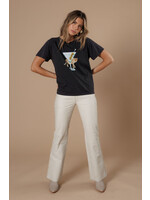 All Us Leopard Martini Wide Boy Tee Black