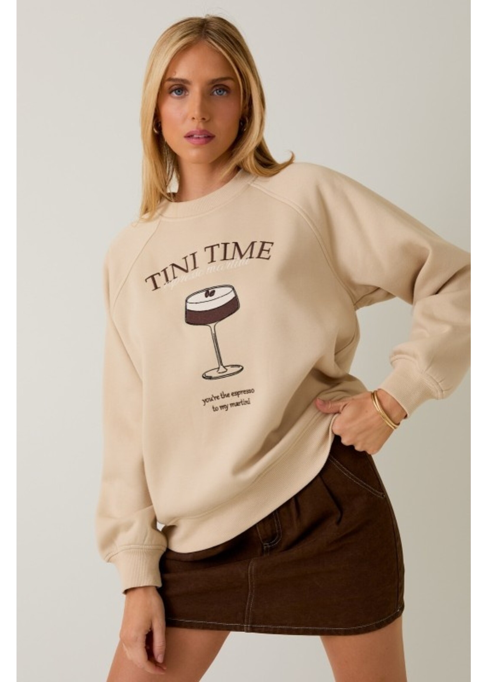 Tini Time Sweatshirt Taupe