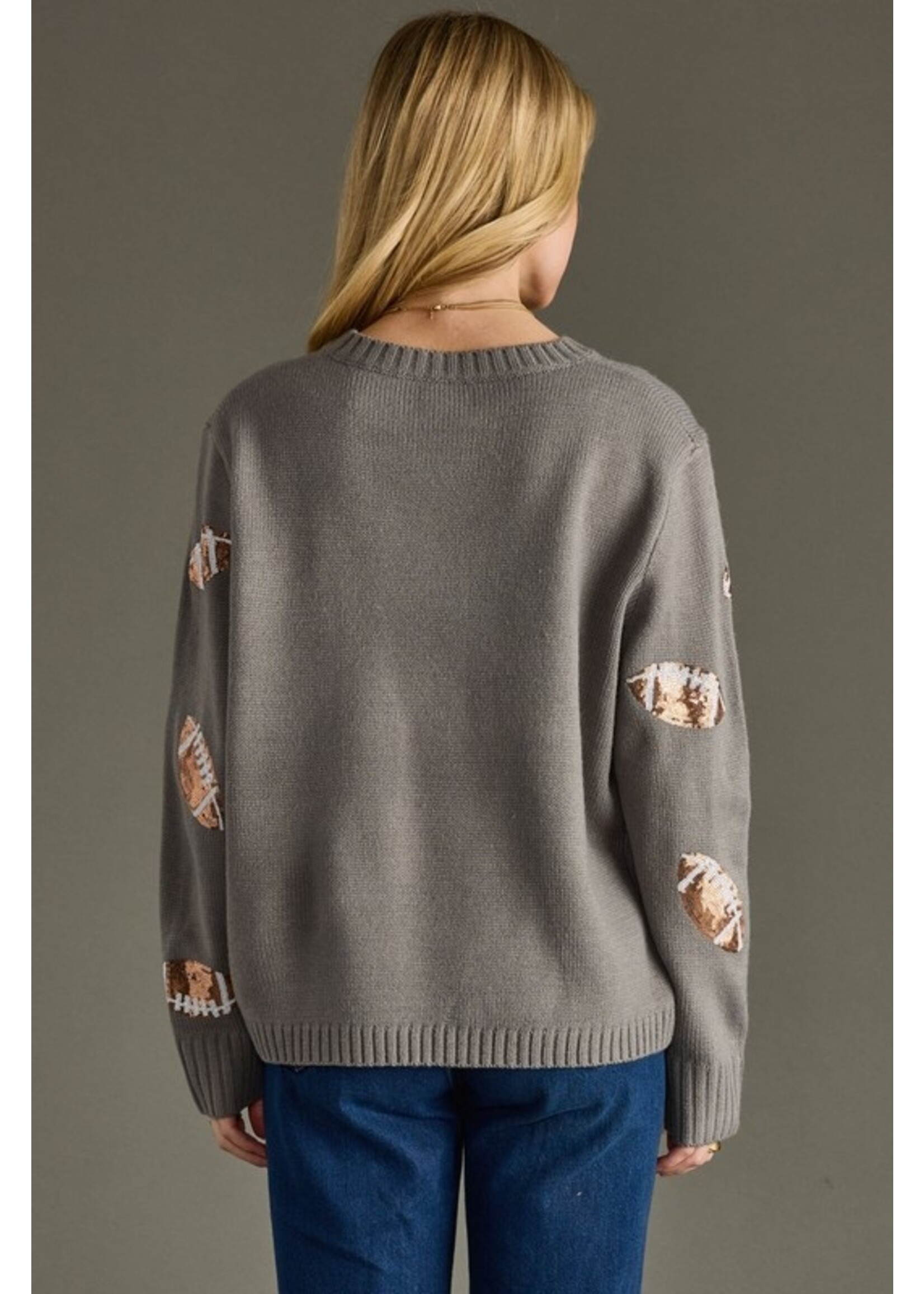 Panache Apparel Co. Sequin Football Sweater