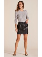 Faux Leather Fly Mini Skirt Black