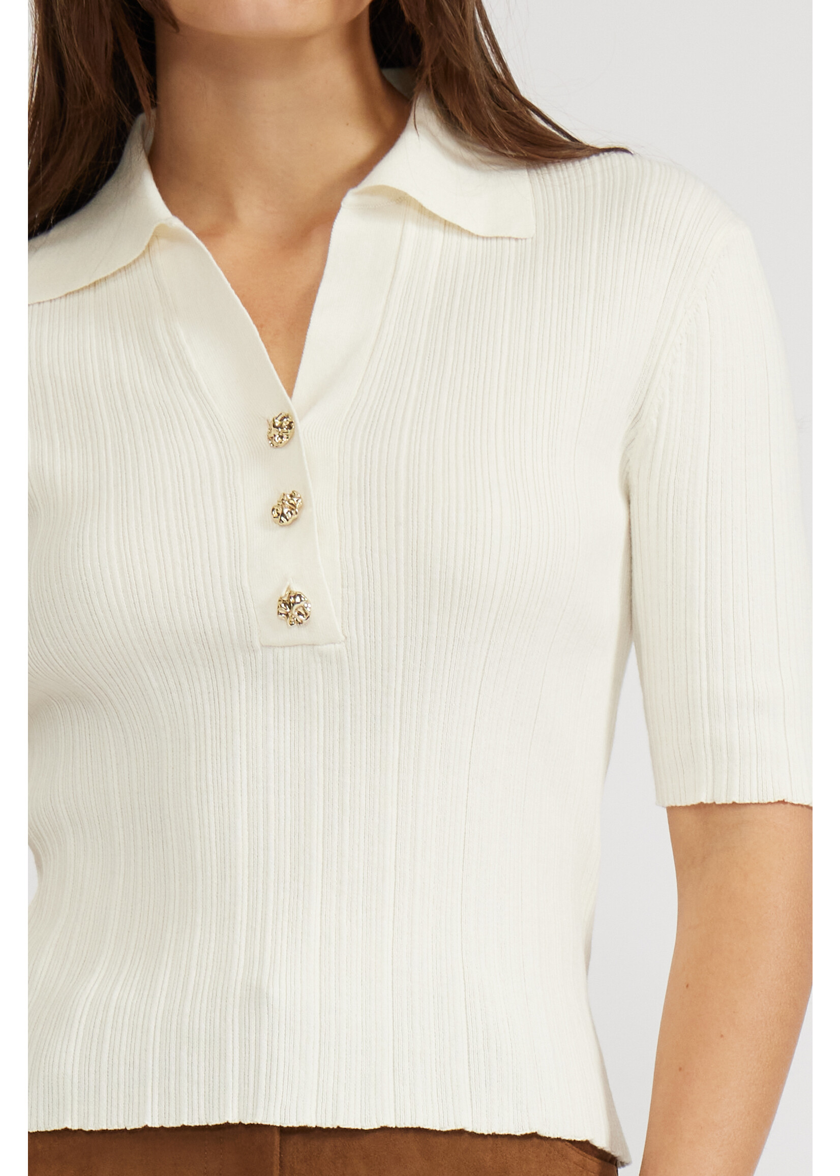Callan Knit Sweater Top Cream
