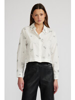 Juna Button Down Embellished Top White