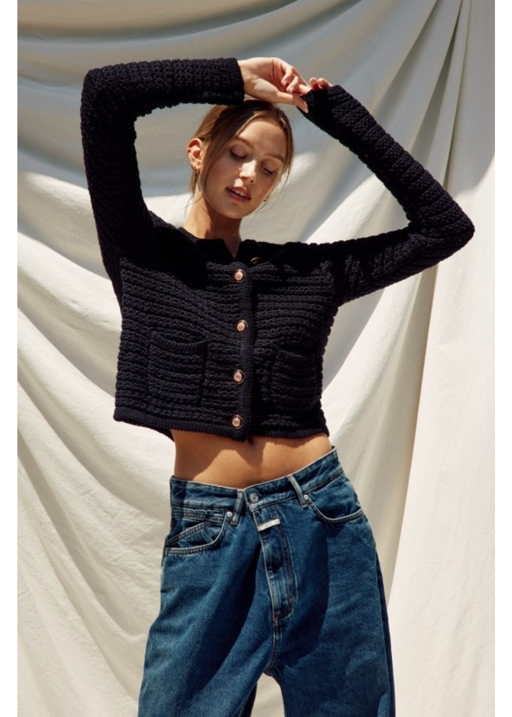 Refined Knitted Cardigan Black