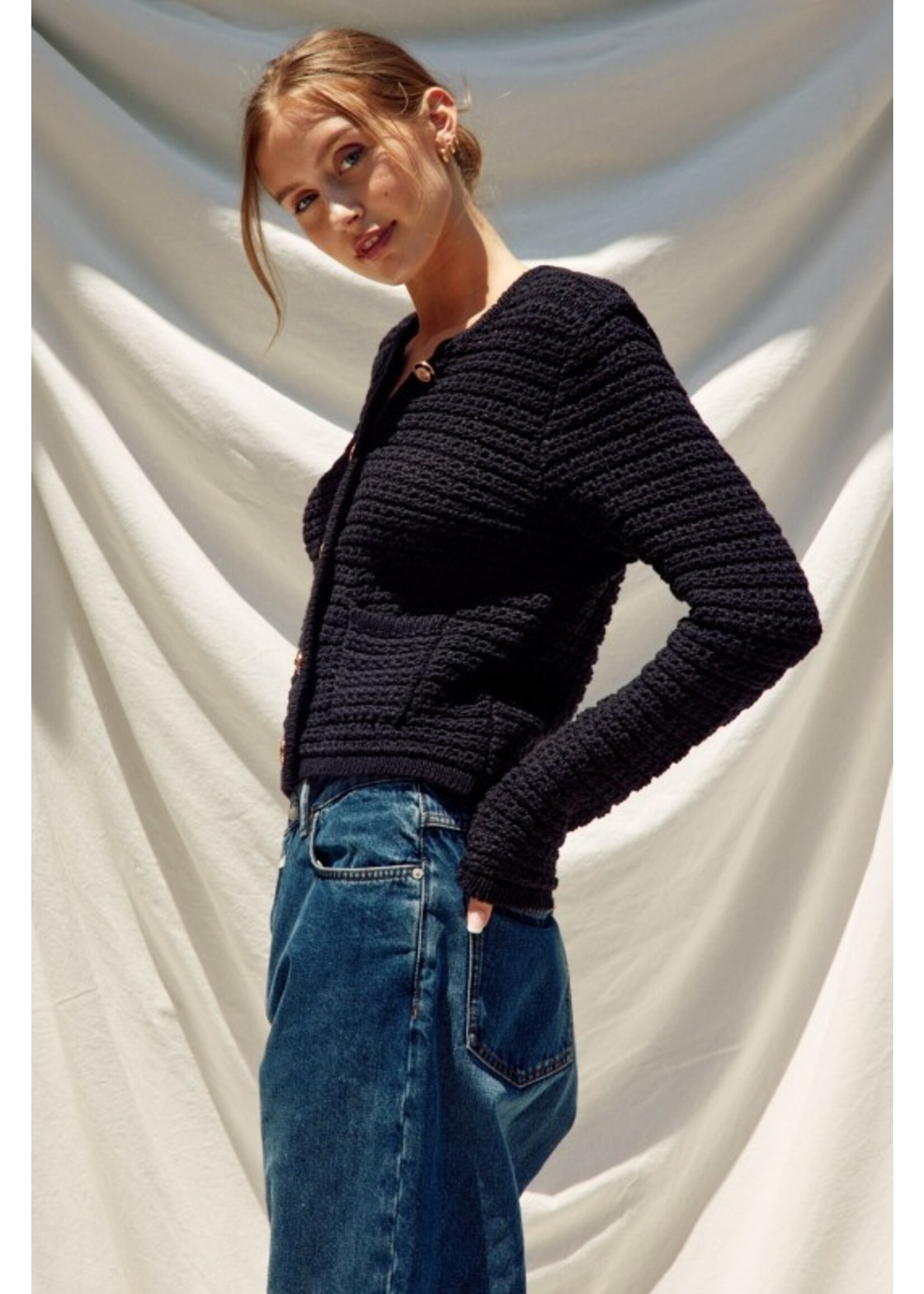 Refined Knitted Cardigan Black
