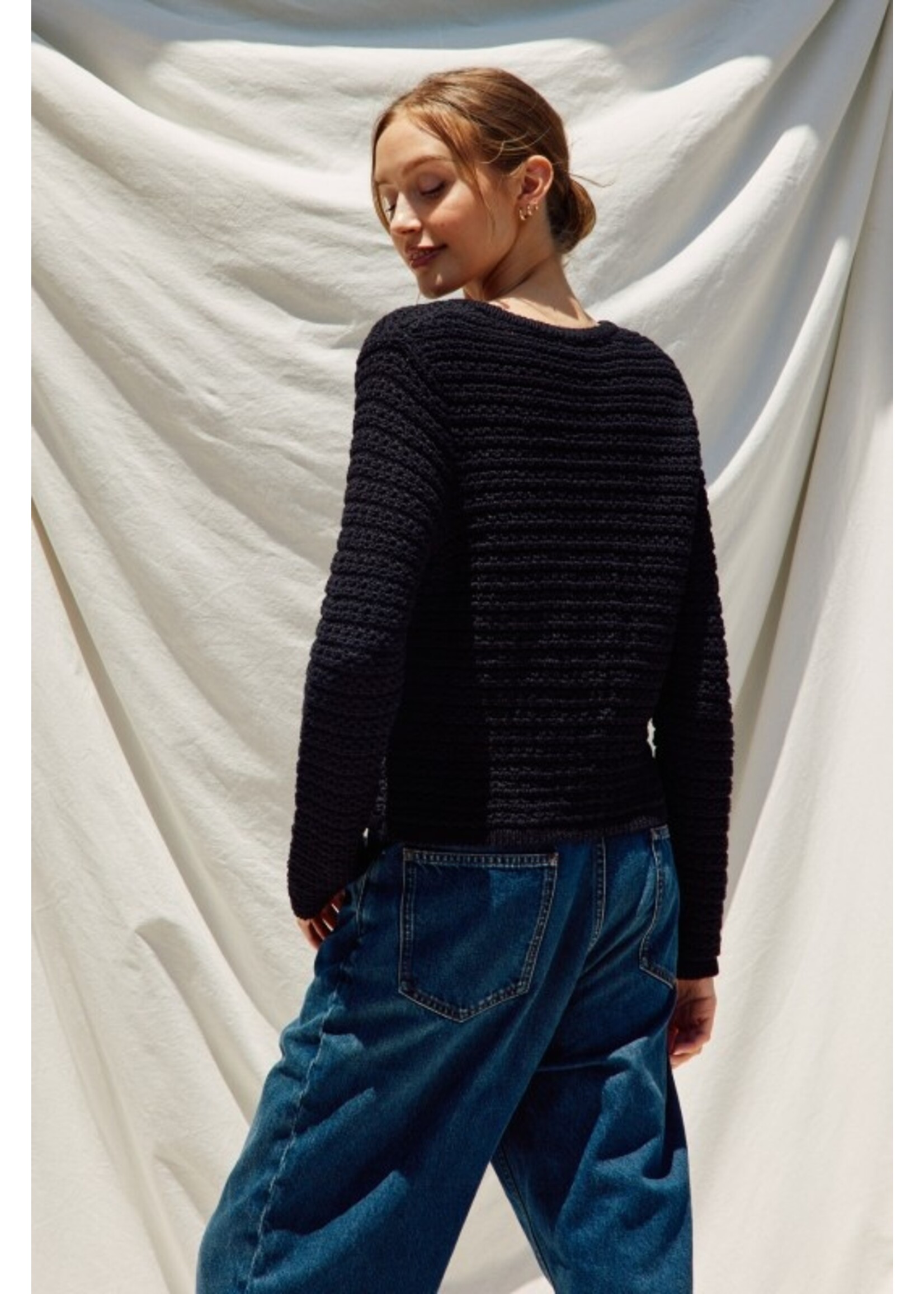 Refined Knitted Cardigan Black
