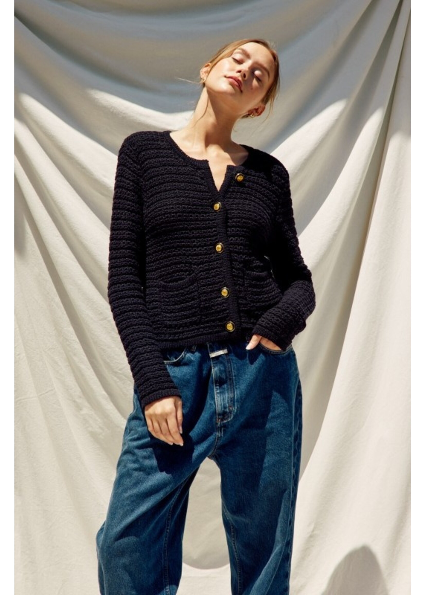Refined Knitted Cardigan Black