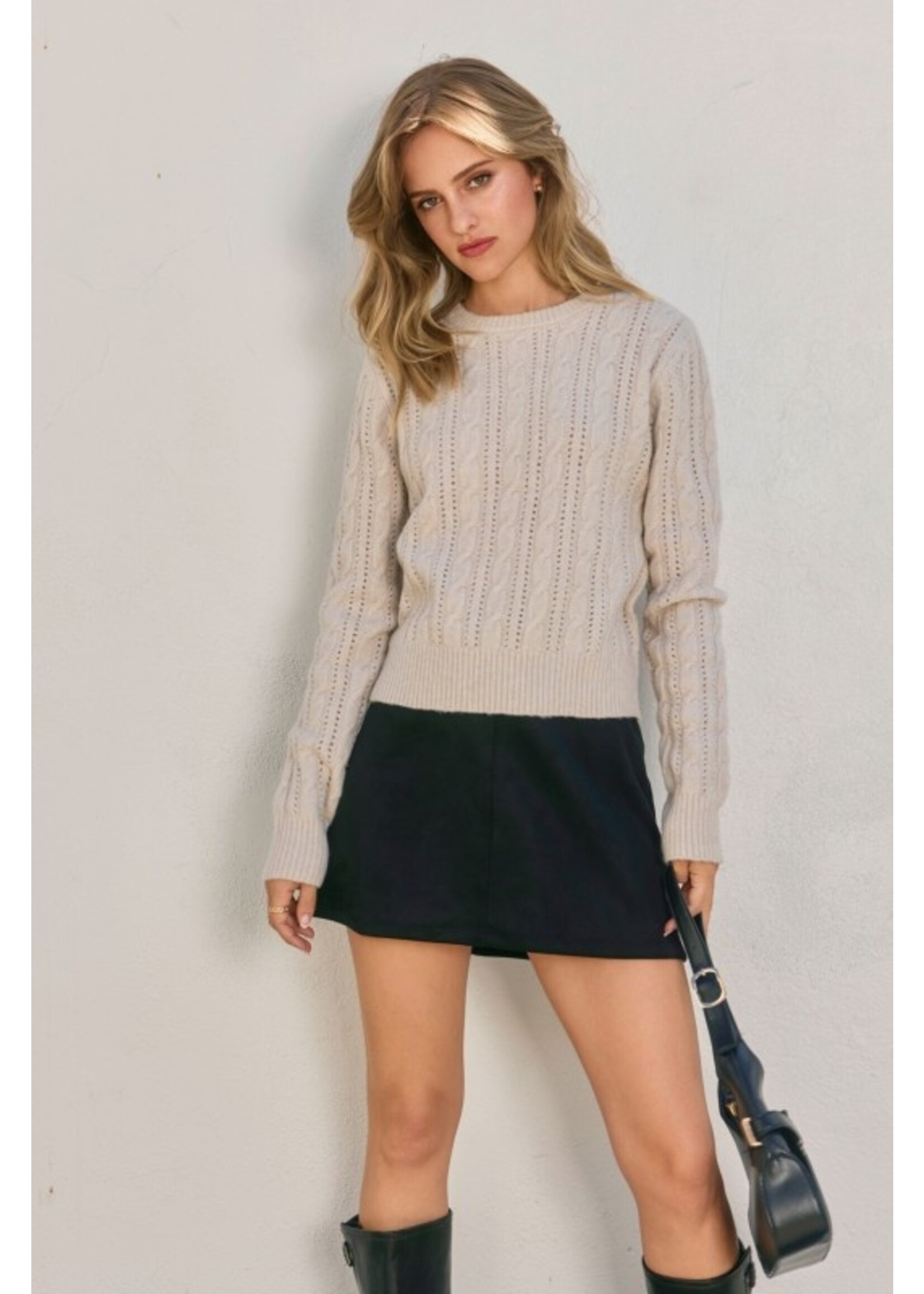 Cable Knit Basic Sweater