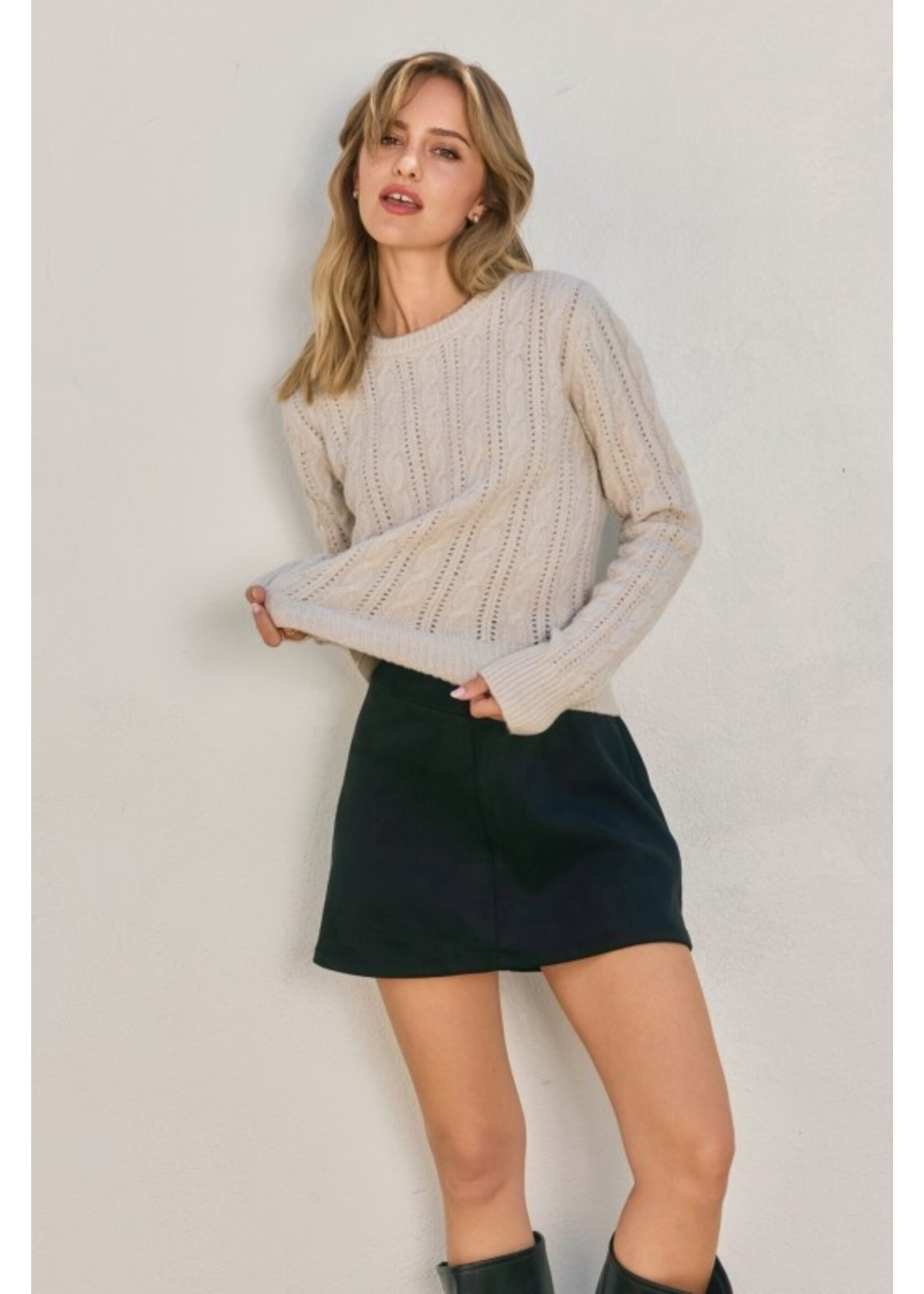 Cable Knit Basic Sweater