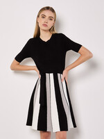 Colorblocked Carousel Knit Dress Black