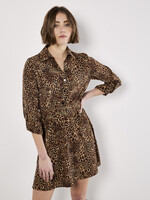Ombre Animal Print w/ Belt Mini Dress Brown