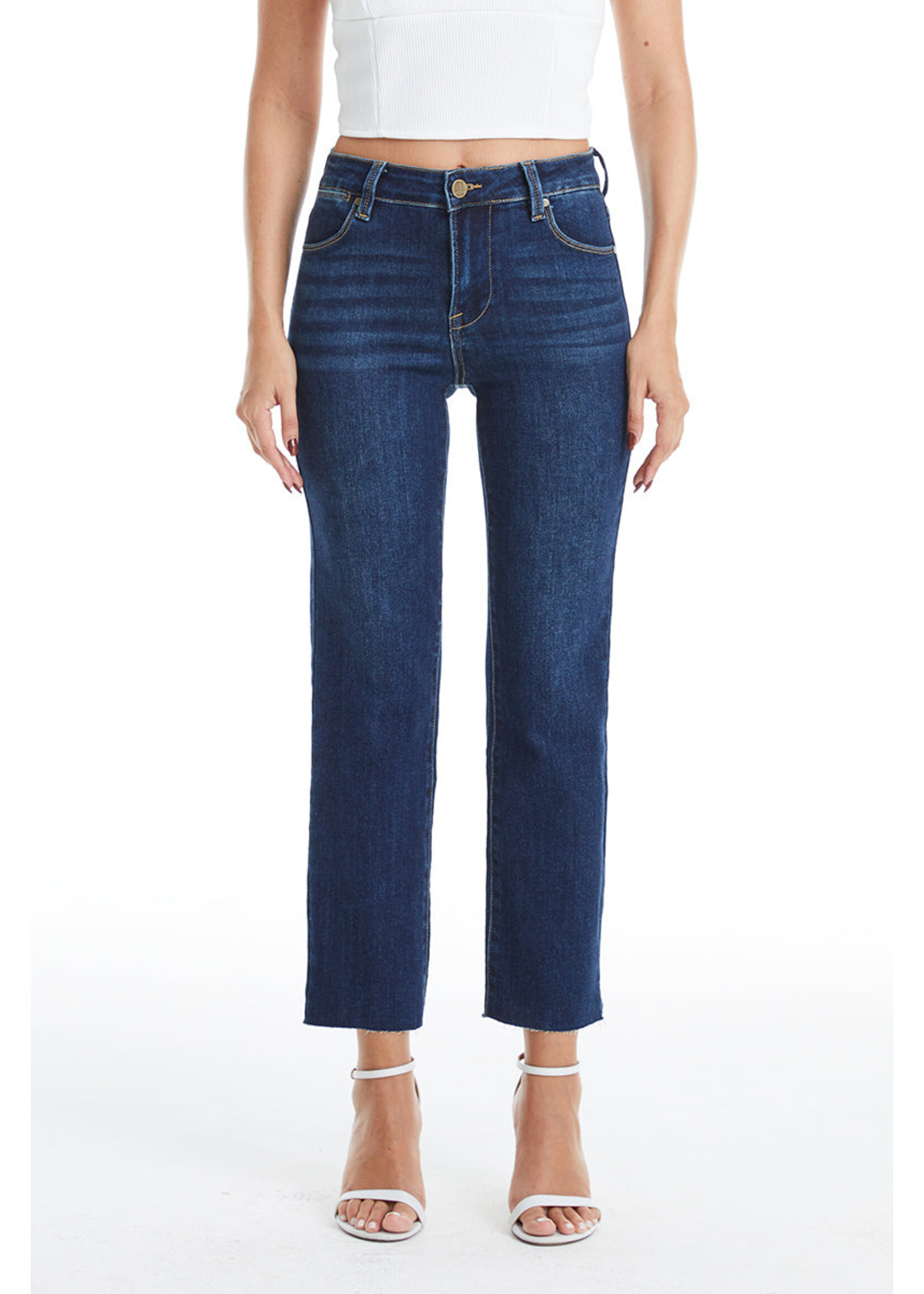 Emma Mid Rise Straight Dark Blue