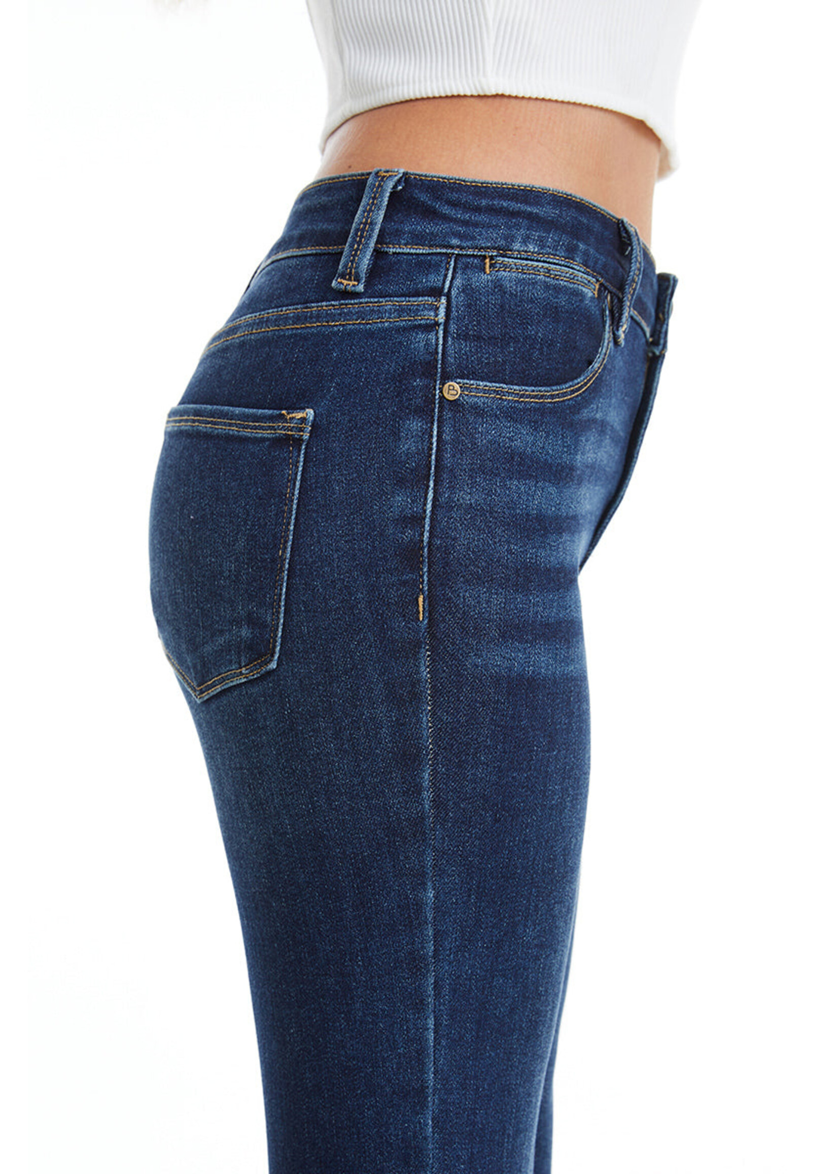 Emma Mid Rise Straight Dark Blue