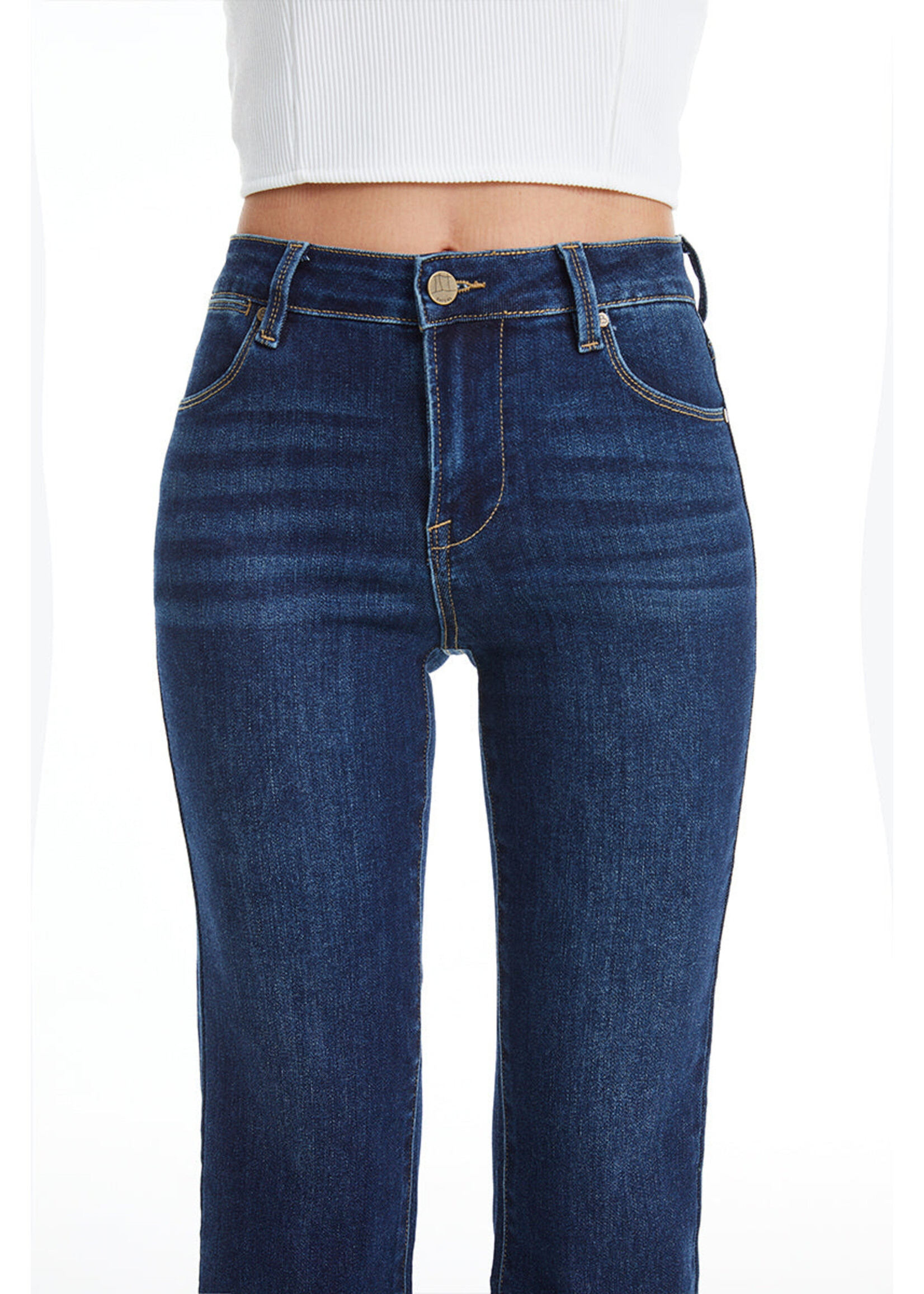 Emma Mid Rise Straight Dark Blue