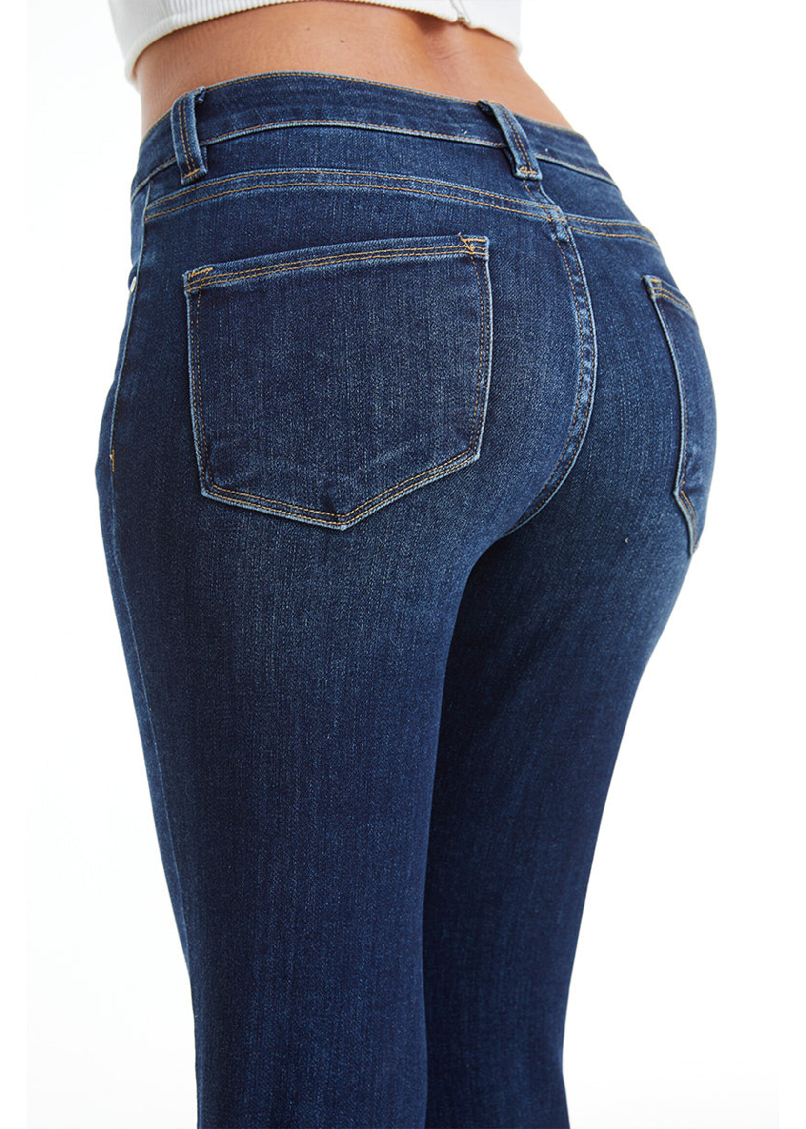 Emma Mid Rise Straight Dark Blue