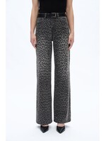 Shayna HR Leopard Wide Leg Black