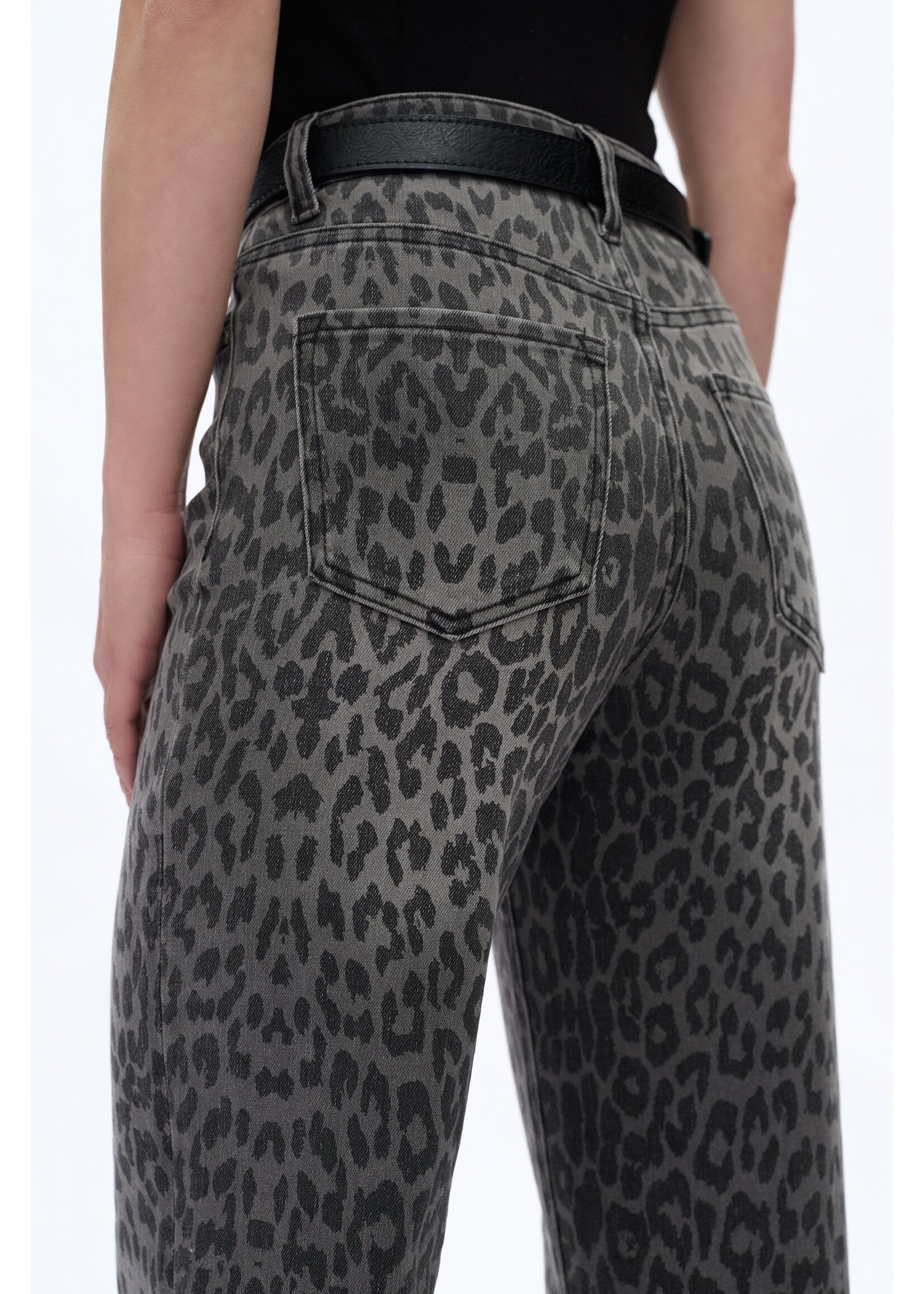 Shayna HR Leopard Wide Leg Black
