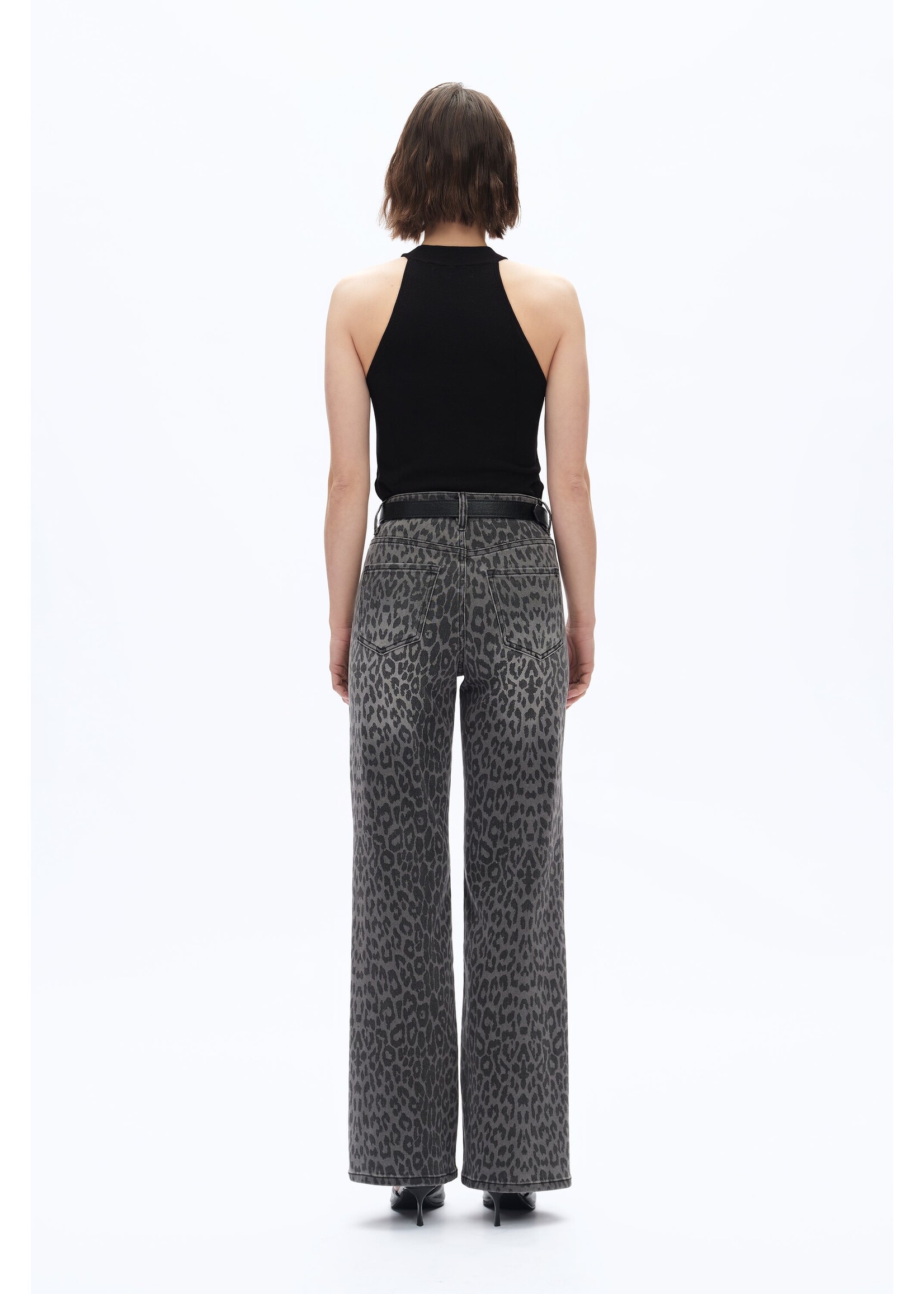 Shayna HR Leopard Wide Leg Black