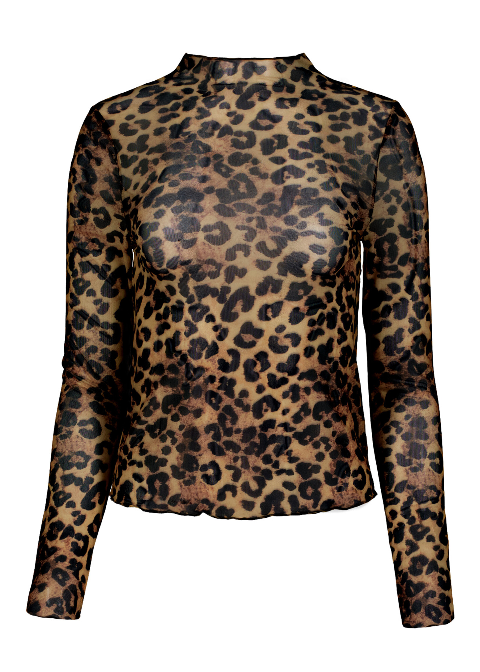 Spencer Funnel Neck Top Leopard
