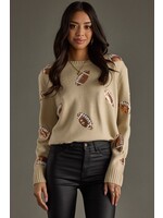 Panache Apparel Co. Sequin Football Sweater