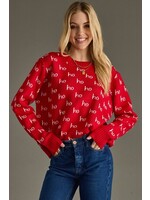 Panache Apparel Co. Ho Ho Ho Repeat Sweater Red