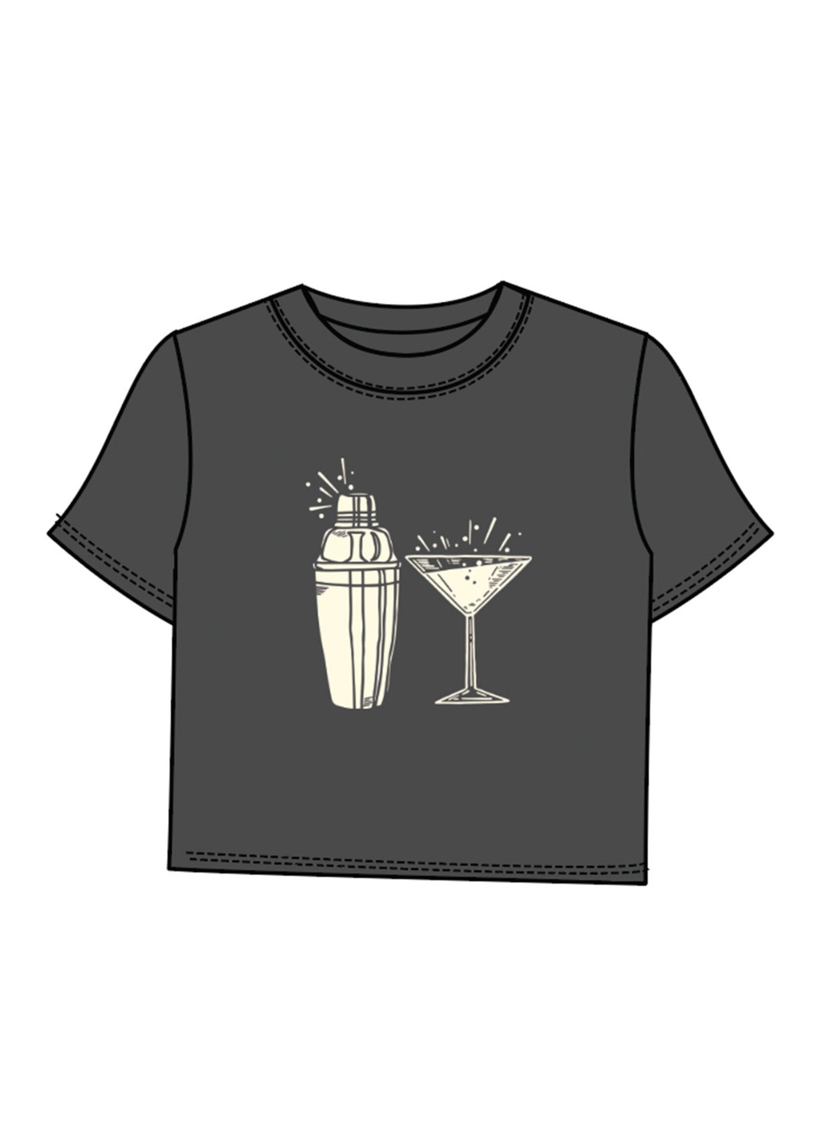 All Us Shaker Wide Crop Tee Vintage Black