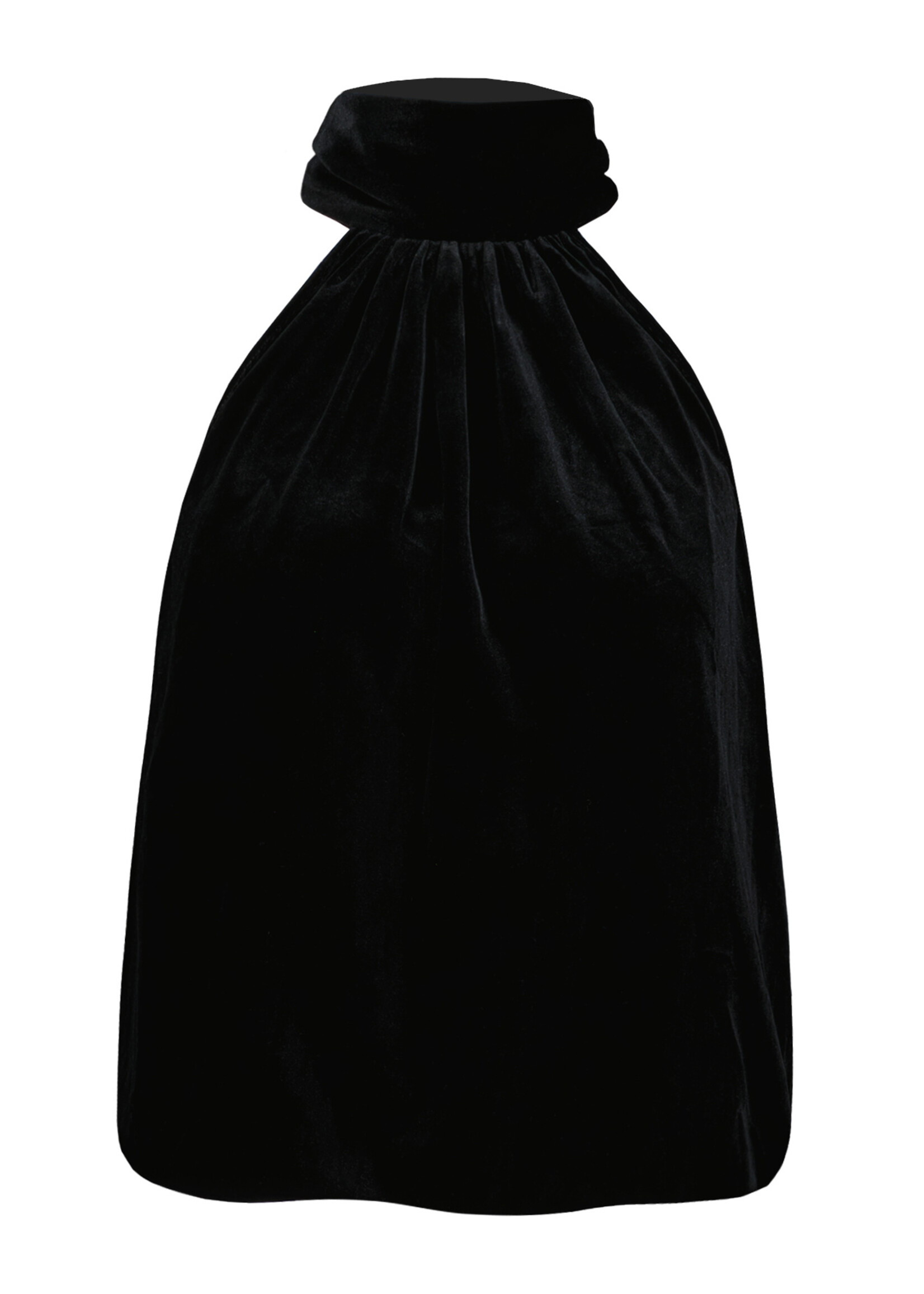Luxe Velvet Bubble Hem Halter Top Black