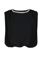 Monroe Bubble Hem Top Black