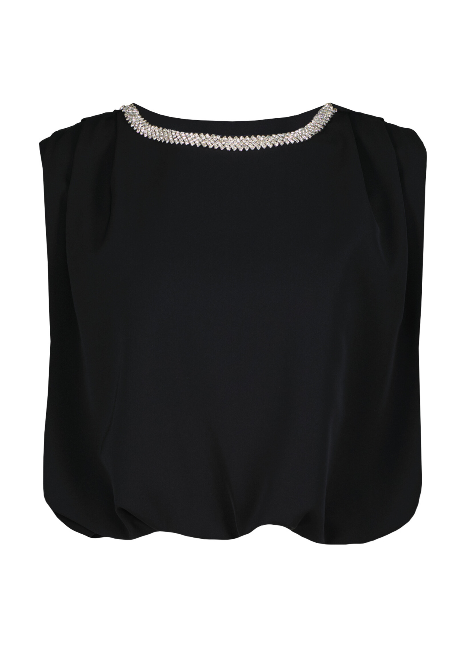 Monroe Bubble Hem Top Black