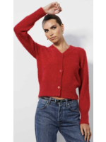 Slim Cardigan Sweater Red