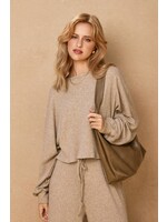 Dustveil Knitted Long Sleeve Top Shimmer Taupe