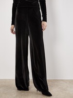 Velvet Wide Leg Pull On Pant Black
