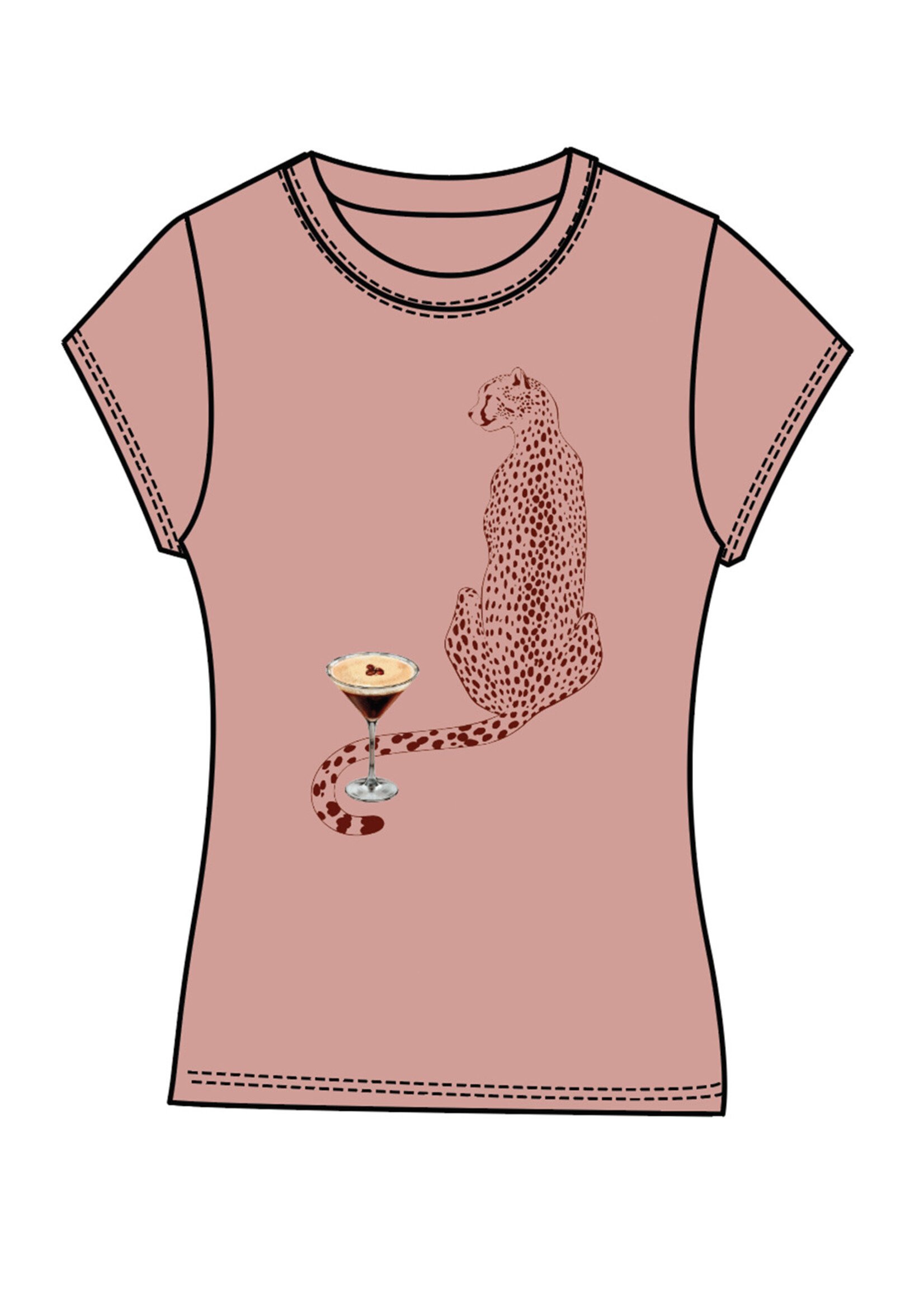 All Us Espresso Leopard Babe Tee Rose
