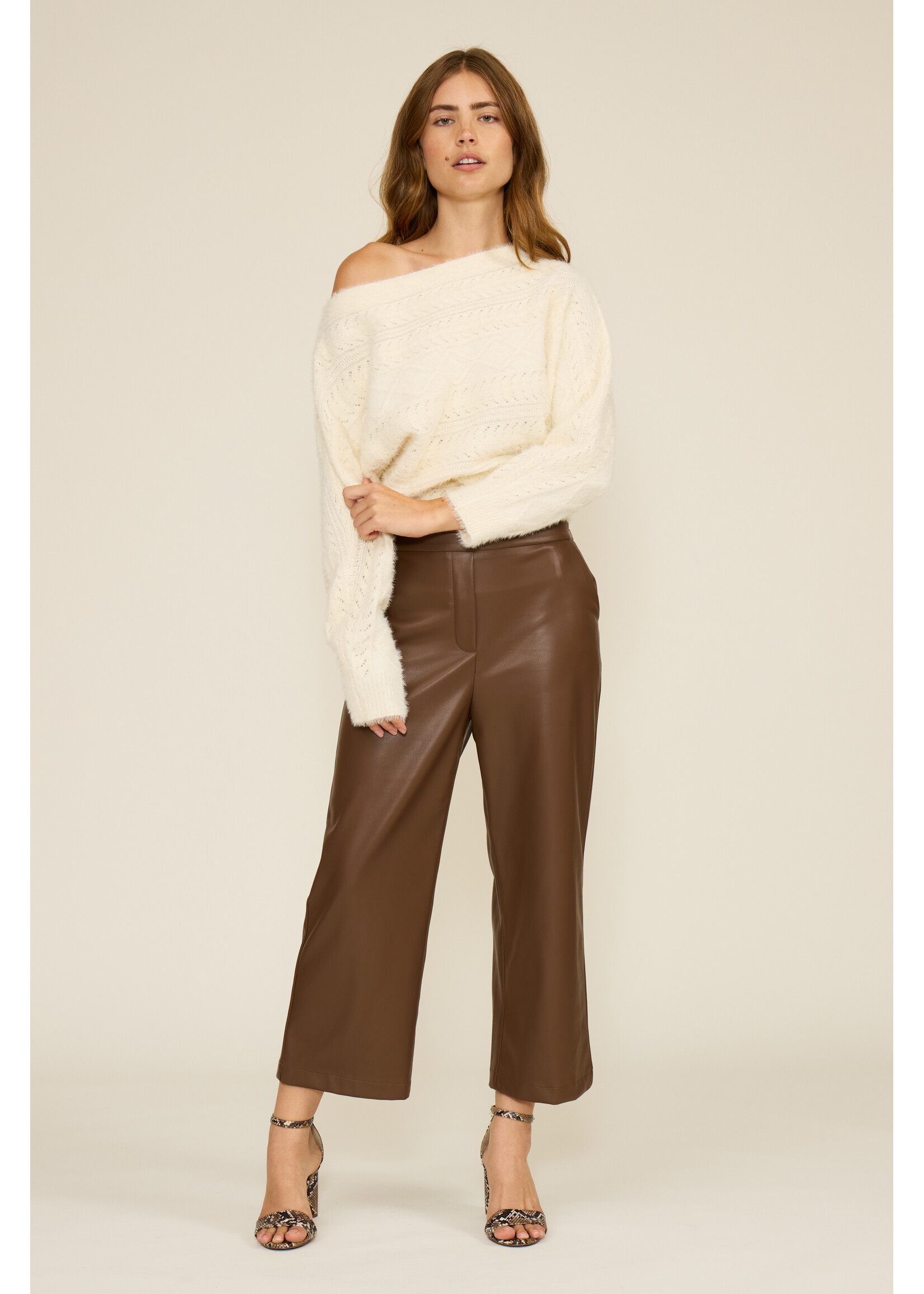 Karen Faux Leather Pant Brown
