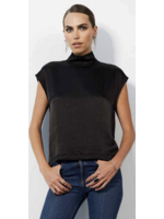 Mock Neck Muscle Tee Black