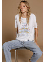 All Us Cin Cin Wide Neck Slub Tee White