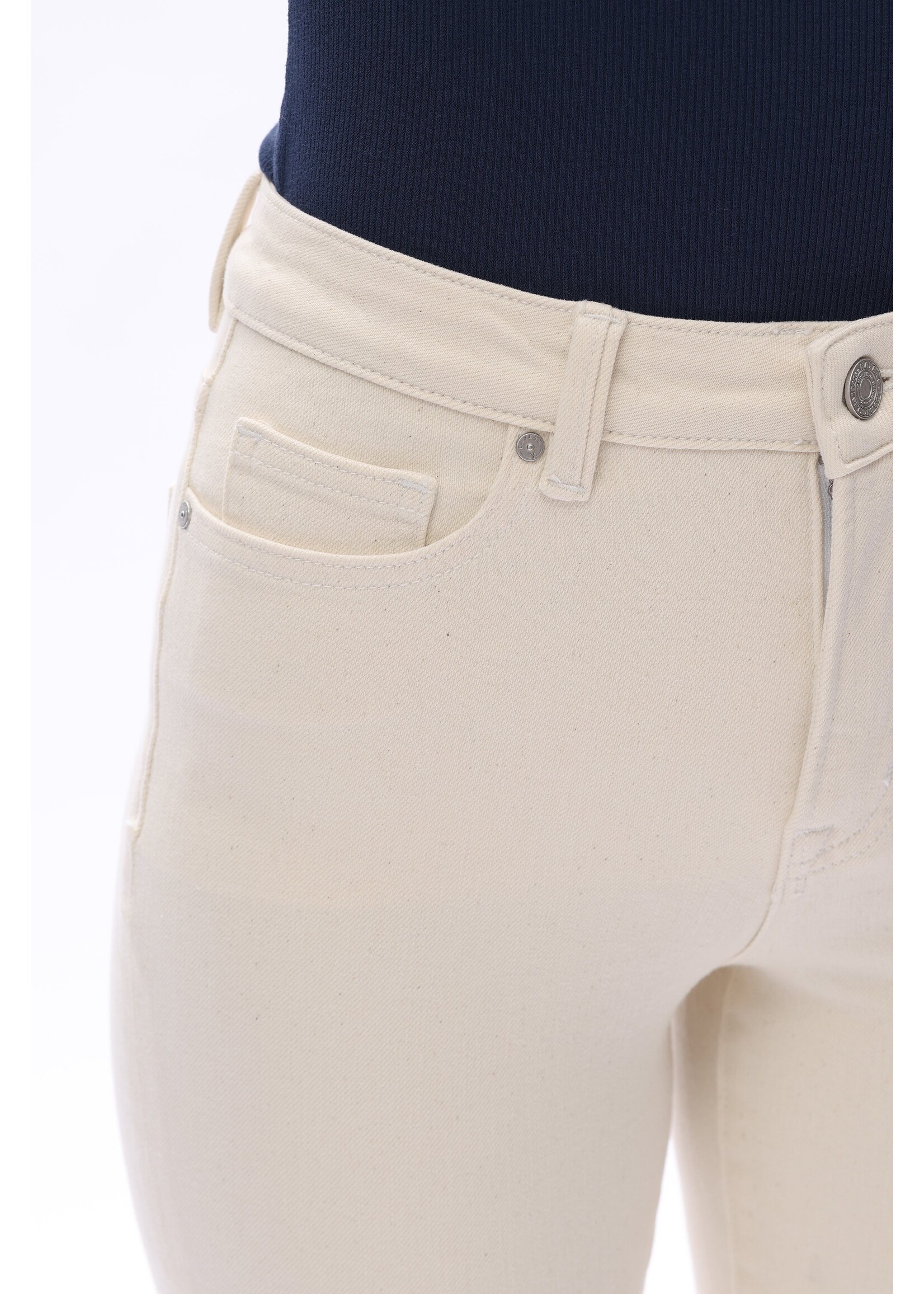 Elowen Mid Rise Bootcut Off White