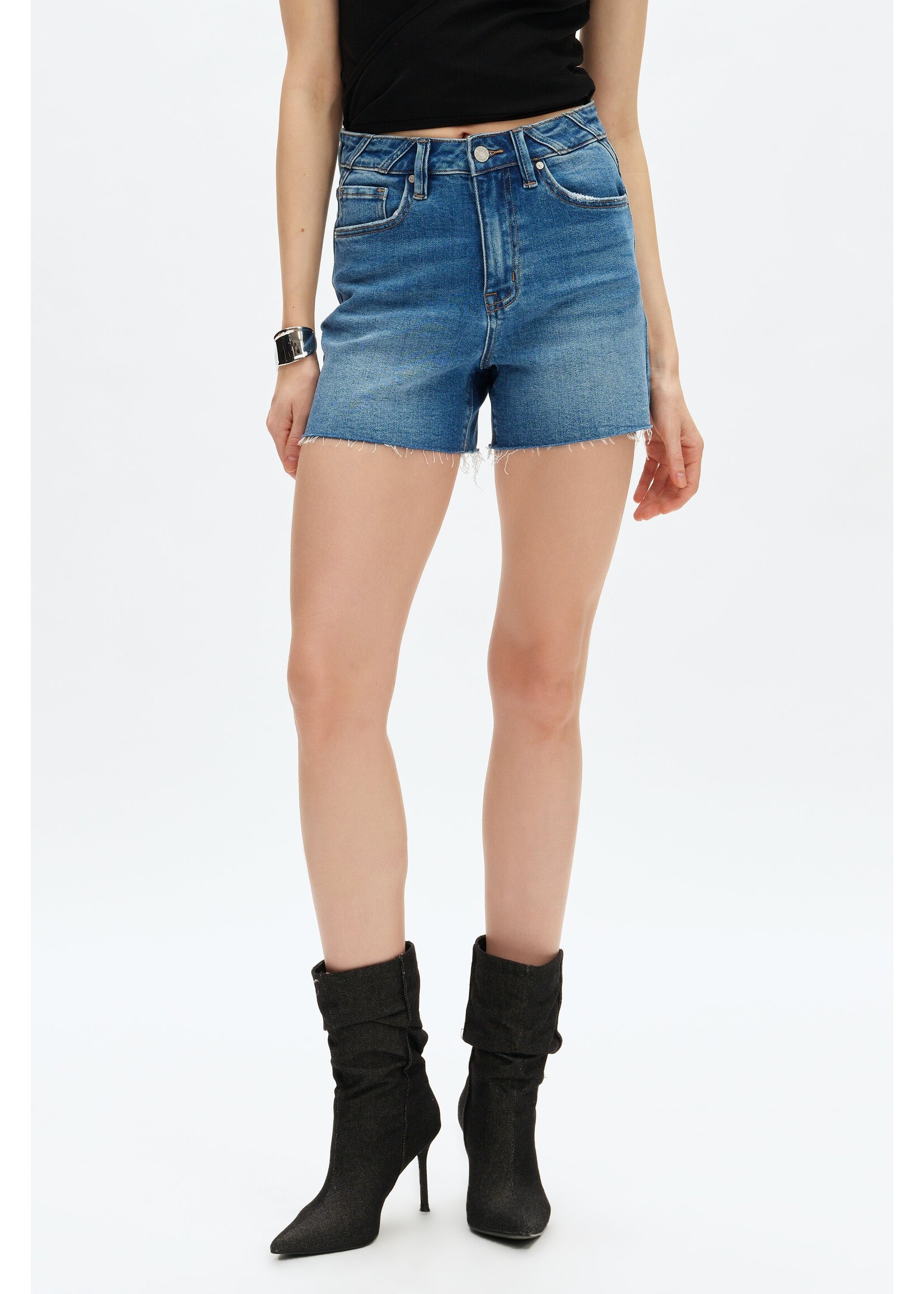 Valentine High Rise Shorts Medium Blue