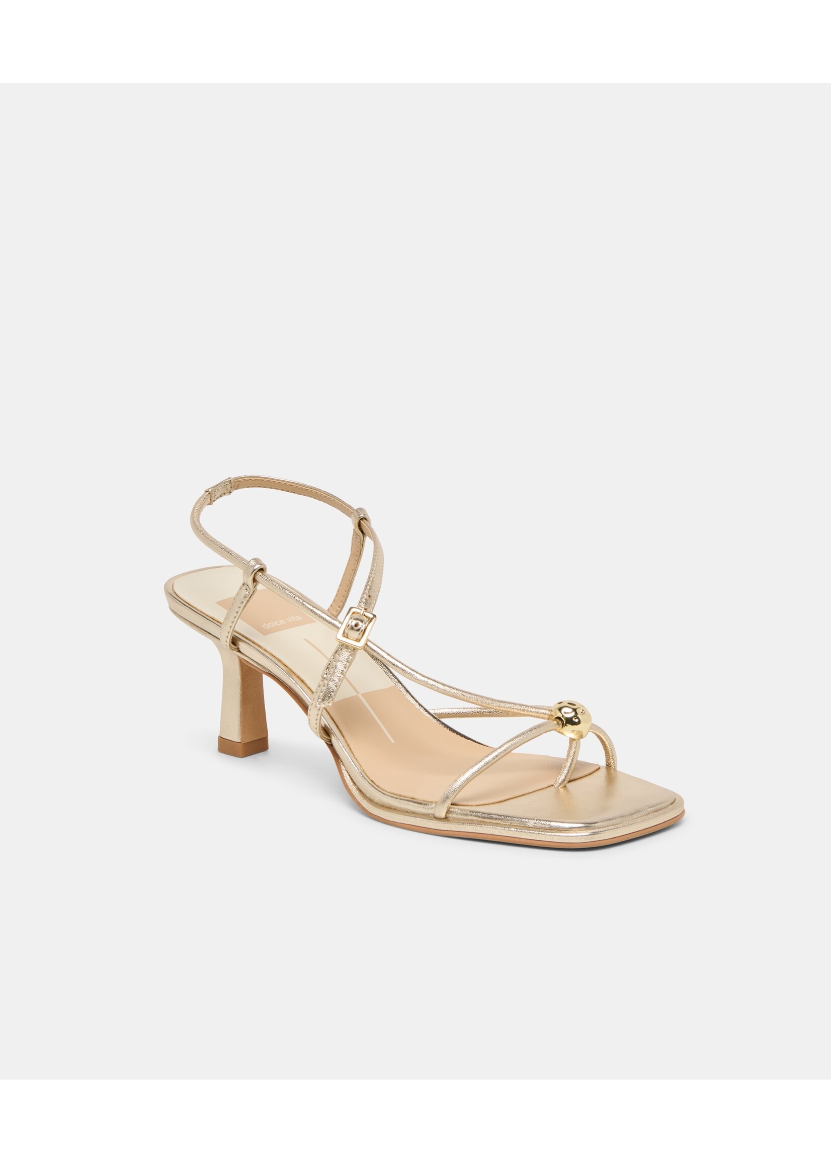 Mylee Wrap Heel Distressed Leather Gold